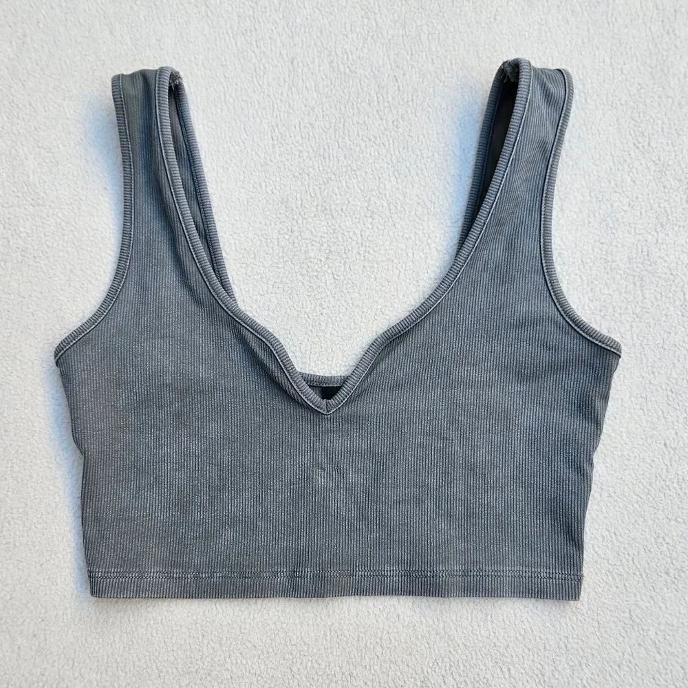 Wild Fable Gray Ribbed Crop Top Size XS